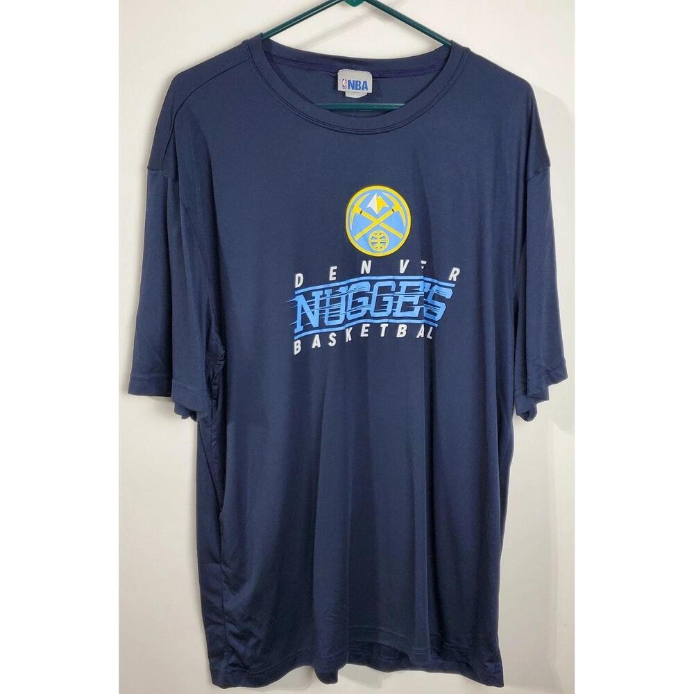 Denver Nuggets Shirt Size 2Xl Adult Blue Stretch Workout Nba Basketball Active